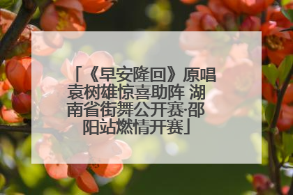 《早安隆回》原唱袁树雄惊喜助阵 湖南省街舞公开赛·邵阳站燃情开赛