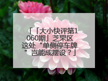 「大小快评第1060期」芝罘区这处“单侧停车牌”岂能成摆设？