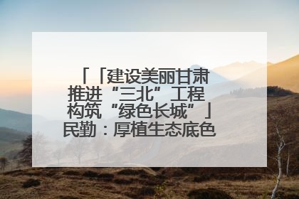 「建设美丽甘肃 推进“三北”工程 构筑“绿色长城”」民勤：厚植生态底色 筑牢绿色屏障