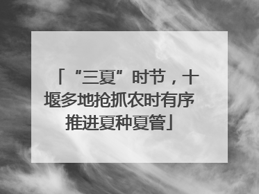 “三夏”时节，十堰多地抢抓农时有序推进夏种夏管