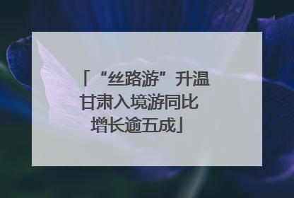 “丝路游”升温 甘肃入境游同比增长逾五成