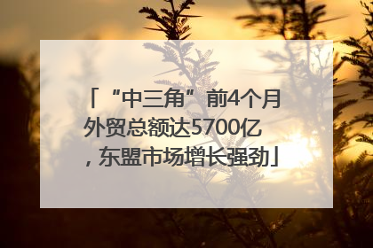 “中三角”前4个月外贸总额达5700亿，东盟市场增长强劲