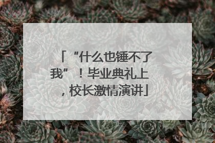 “什么也锤不了我”！毕业典礼上，校长激情演讲