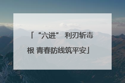 “六进” 利刃斩毒根 青春防线筑平安