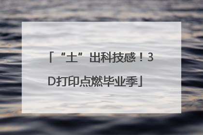 “土”出科技感！3D打印点燃毕业季