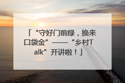 “守好门前绿，换来口袋金”——“乡村Talk”开讲啦！