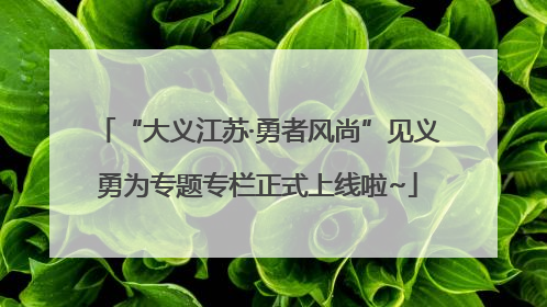 “大义江苏·勇者风尚”见义勇为专题专栏正式上线啦~