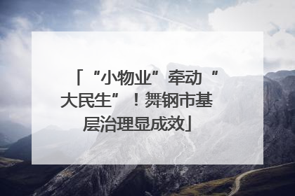 “小物业”牵动“大民生”！舞钢市基层治理显成效