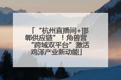 “杭州直播间+邯郸供应链”！角兽营“跨域双平台”激活鸡泽产业新动能