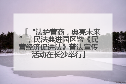 “法护营商，典亮未来”，民法典进园区暨《民营经济促进法》普法宣传活动在长沙举行