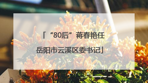 “80后”蒋春艳任岳阳市云溪区委书记