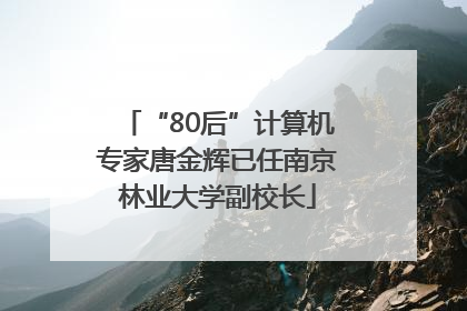 “80后”计算机专家唐金辉已任南京林业大学副校长