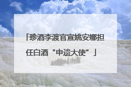 珍酒李渡官宣姚安娜担任白酒“申遗大使”