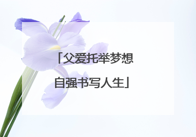 父爱托举梦想 自强书写人生