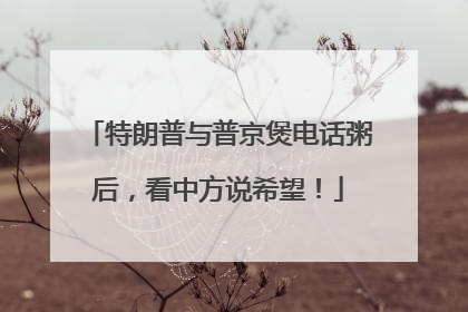 特朗普与普京煲电话粥后，看中方说希望！
