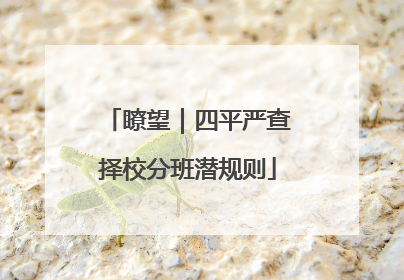 瞭望｜四平严查择校分班潜规则
