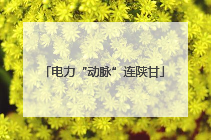 电力“动脉”连陕甘