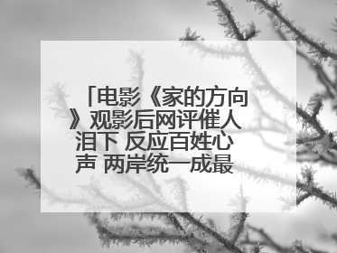 电影《家的方向》观影后网评催人泪下 反应百姓心声 两岸统一成最强音！