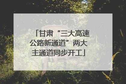 甘肃“三大高速公路新通道”两大主通道同步开工