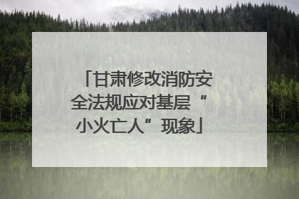 甘肃修改消防安全法规应对基层“小火亡人”现象