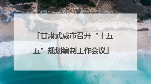 甘肃武威市召开“十五五”规划编制工作会议