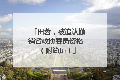 田蓉，被追认撤销省政协委员资格（附简历）