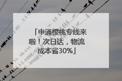 申通樱桃专线来啦！次日达，物流成本省30%