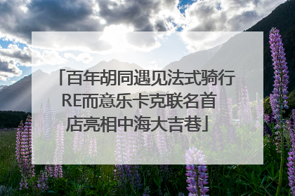 百年胡同遇见法式骑行 RE而意乐卡克联名首店亮相中海大吉巷