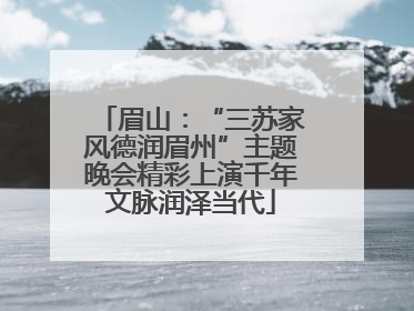 眉山：“三苏家风德润眉州”主题晚会精彩上演千年文脉润泽当代