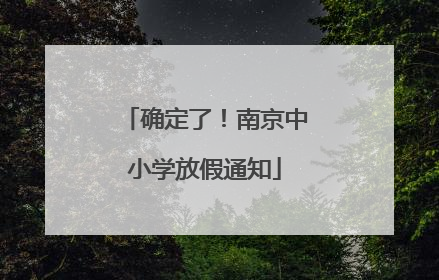 确定了！南京中小学放假通知