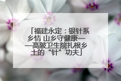 福建永定：银针系乡情 山乡守健康——高陂卫生院扎根乡土的“针”功夫