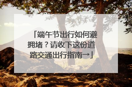 端午节出行如何避拥堵？请收下这份道路交通出行指南→