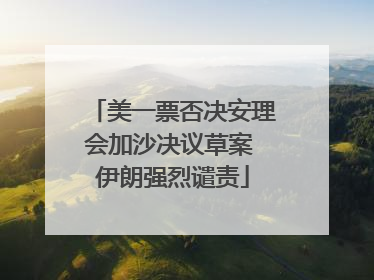 美一票否决安理会加沙决议草案 伊朗强烈谴责