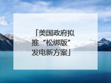 美国政府拟推“松绑版”发电新方案