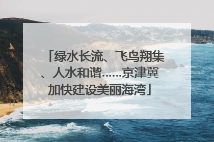 绿水长流、飞鸟翔集、人水和谐……京津冀加快建设美丽海湾