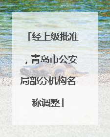 经上级批准，青岛市公安局部分机构名称调整