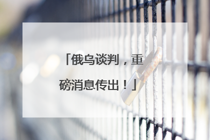俄乌谈判，重磅消息传出！