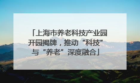上海市养老科技产业园开园揭牌，推动“科技”与“养老”深度融合