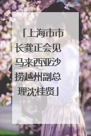 上海市市长龚正会见马来西亚沙捞越州副总理沈桂贤