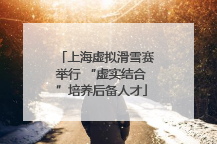 上海虚拟滑雪赛举行 “虚实结合”培养后备人才
