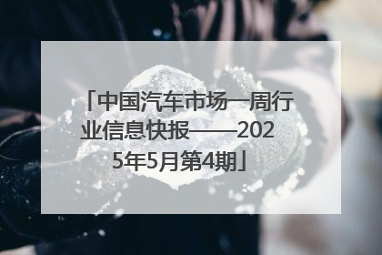 中国汽车市场一周行业信息快报——2025年5月第4期