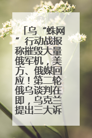 乌“蛛网”行动战报称摧毁大量俄军机，美方、俄媒回应！第二轮俄乌谈判在即，乌克兰提出三大诉求