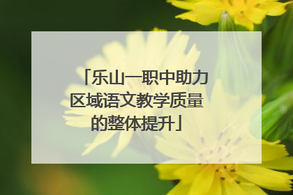乐山一职中助力区域语文教学质量的整体提升