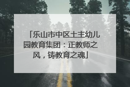 乐山市中区土主幼儿园教育集团：正教师之风，铸教育之魂
