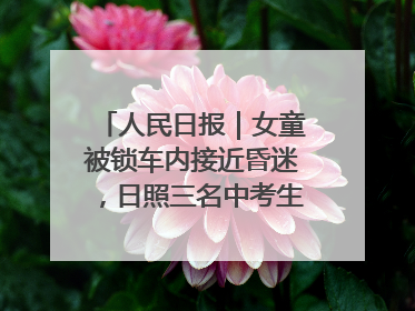 人民日报｜女童被锁车内接近昏迷，日照三名中考生果断破窗救人