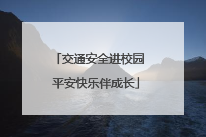 交通安全进校园 平安快乐伴成长