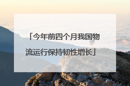 今年前四个月我国物流运行保持韧性增长
