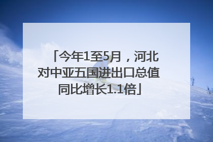 今年1至5月，河北对中亚五国进出口总值同比增长1.1倍
