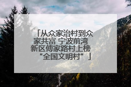 从众家治村到众家共富 宁波前湾新区傅家路村上榜“全国文明村”