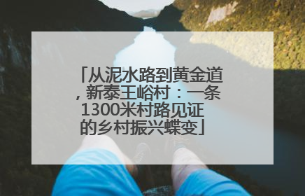 从泥水路到黄金道，新泰王峪村：一条1300米村路见证的乡村振兴蝶变